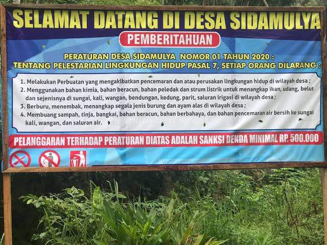 PERATURAN DESA SIDAMULYA NO 1 TAHUN 2020 TENTANG PELESTARIAN LINGKUNGAN HIDUP